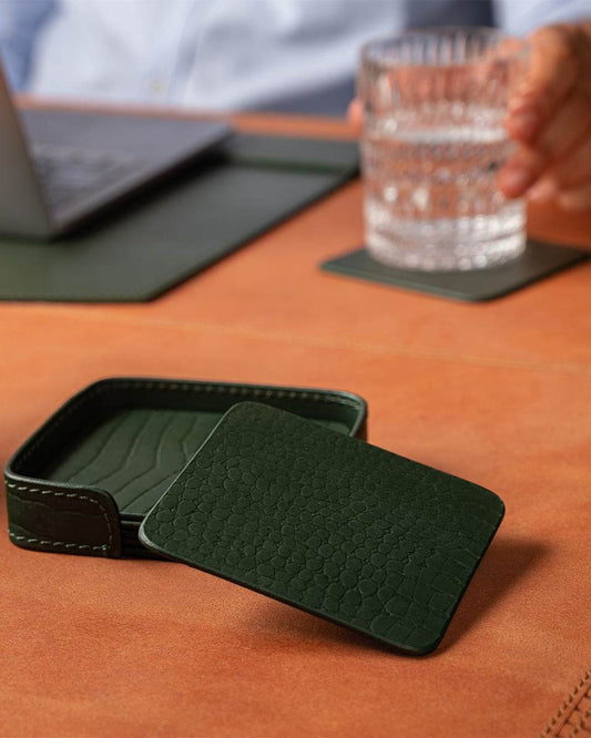 Sterling Square Coaster, Olive Green