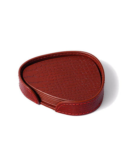 Sterling Abstract Coaster, Maroon