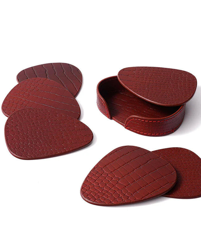 Sterling Abstract Coaster, Maroon