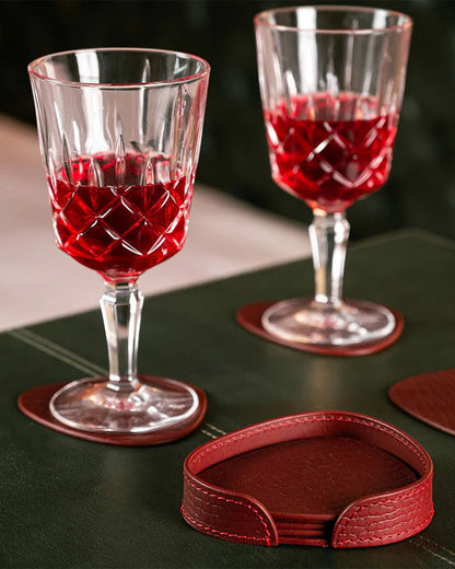 Sterling Abstract Coaster, Maroon