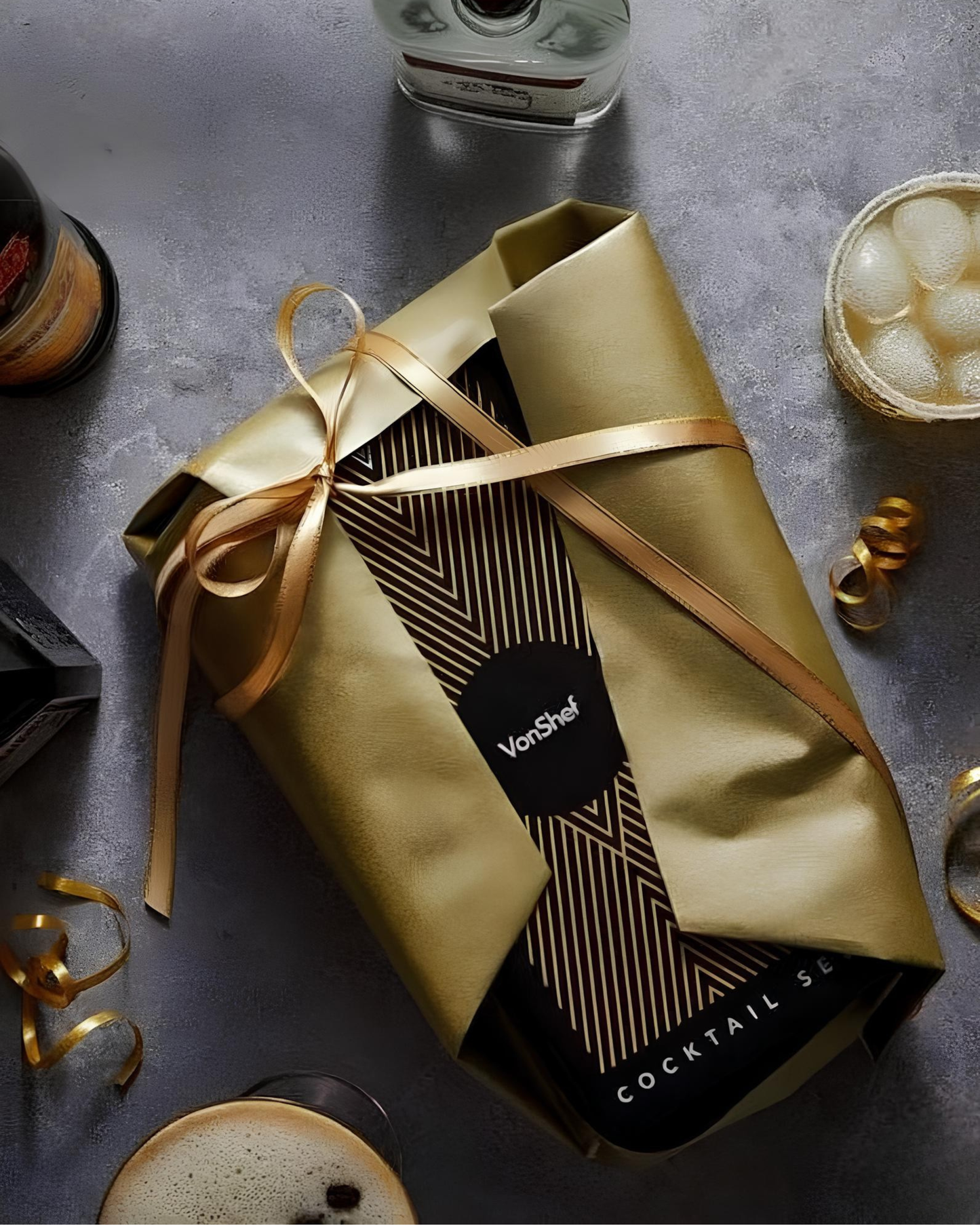 Parisian Cocktail Shaker Set, Green & Gold