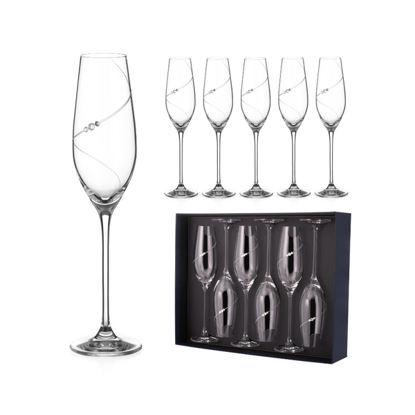 Diamante's Silhouette Champagne Flute - Set of 4