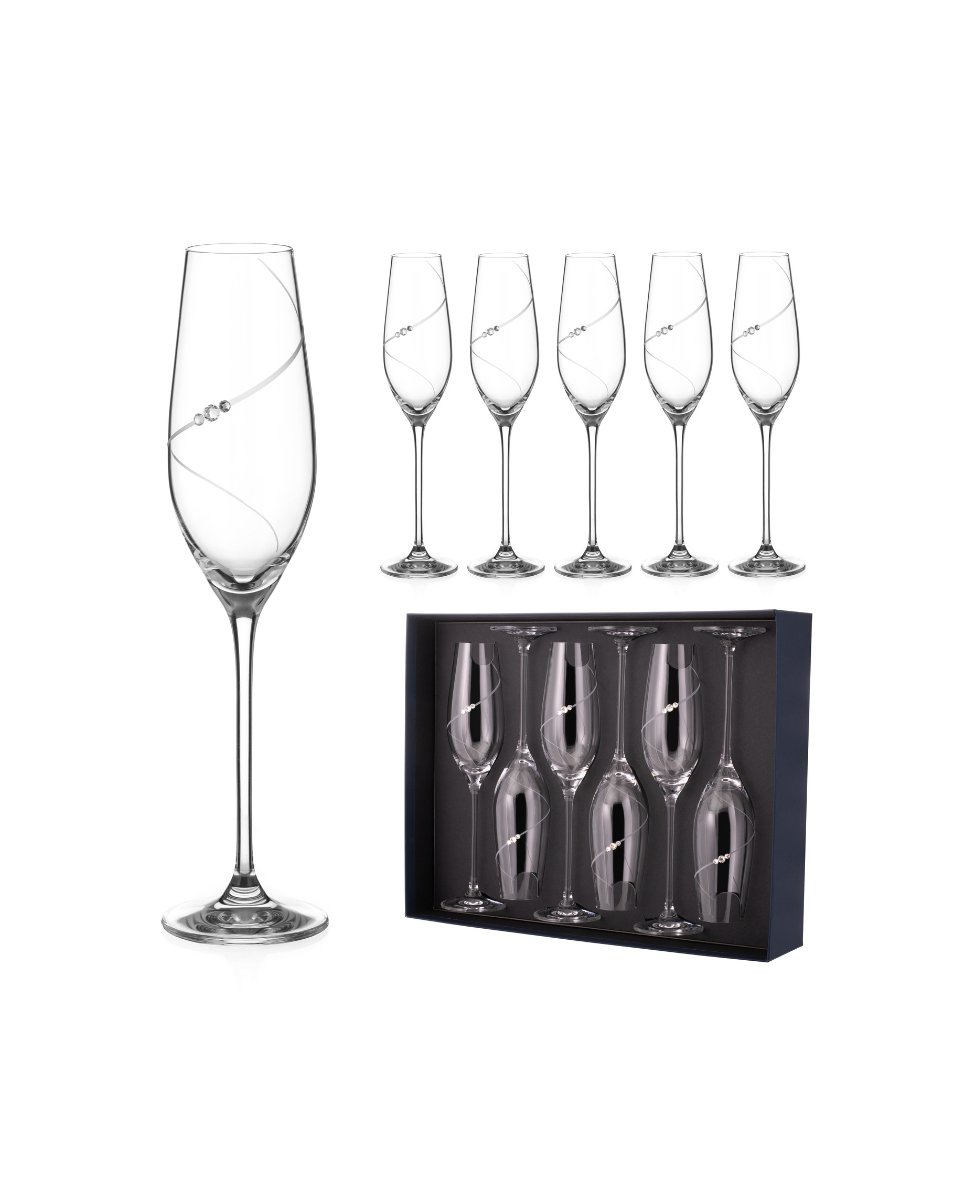 Diamante's Silhouette Champagne Flute - Set of 4