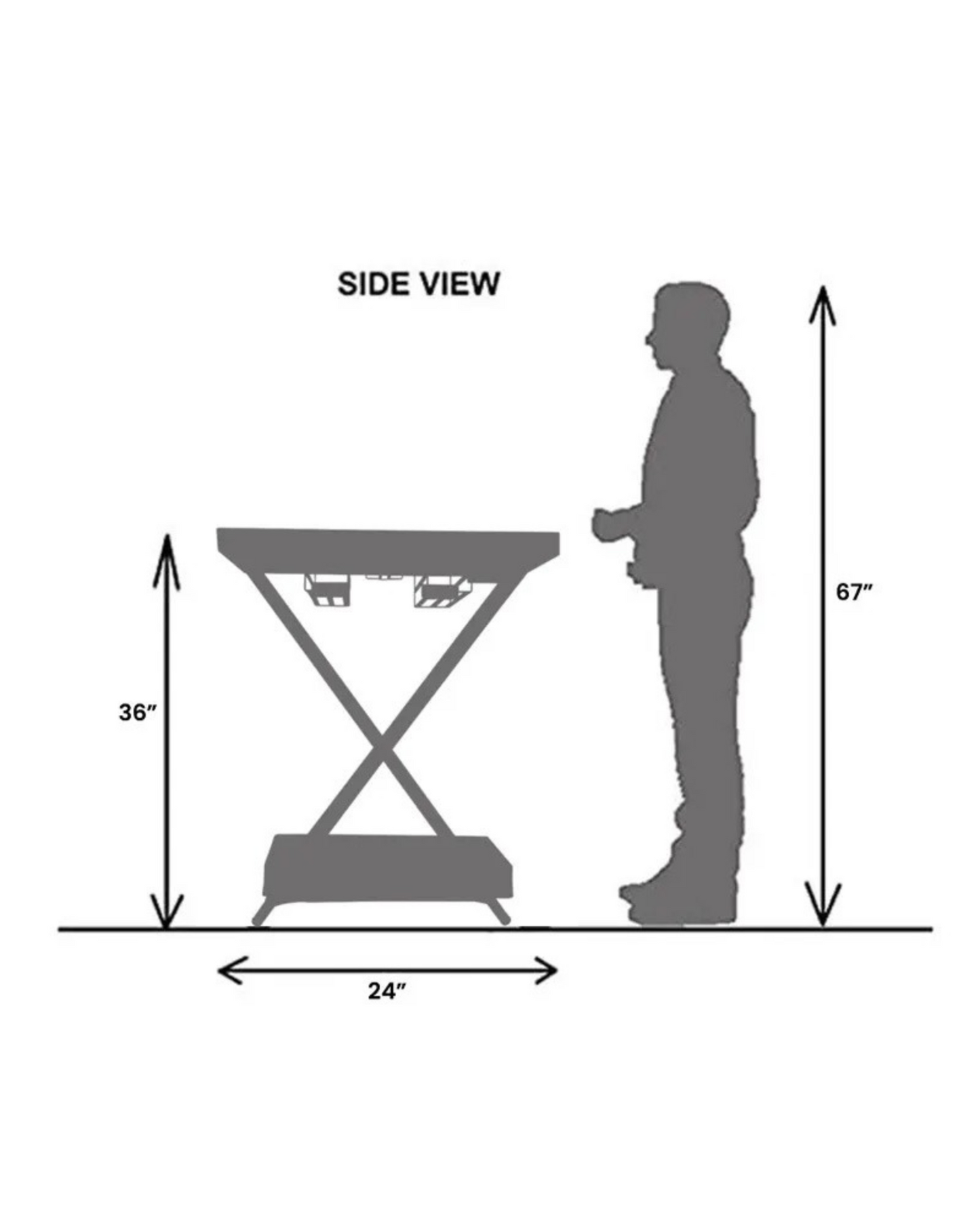 Model J - Matte Black, Foldable Bar Table