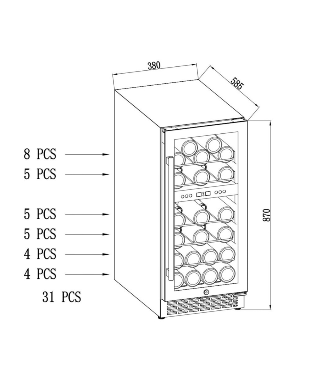 Wine Chiller, 31 bottles