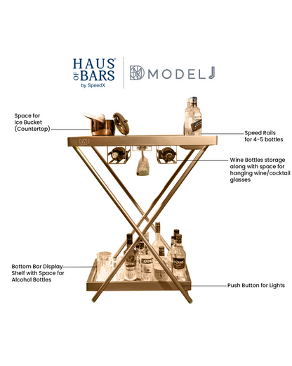 Model J - Matte Gold, Foldable Bar Table
