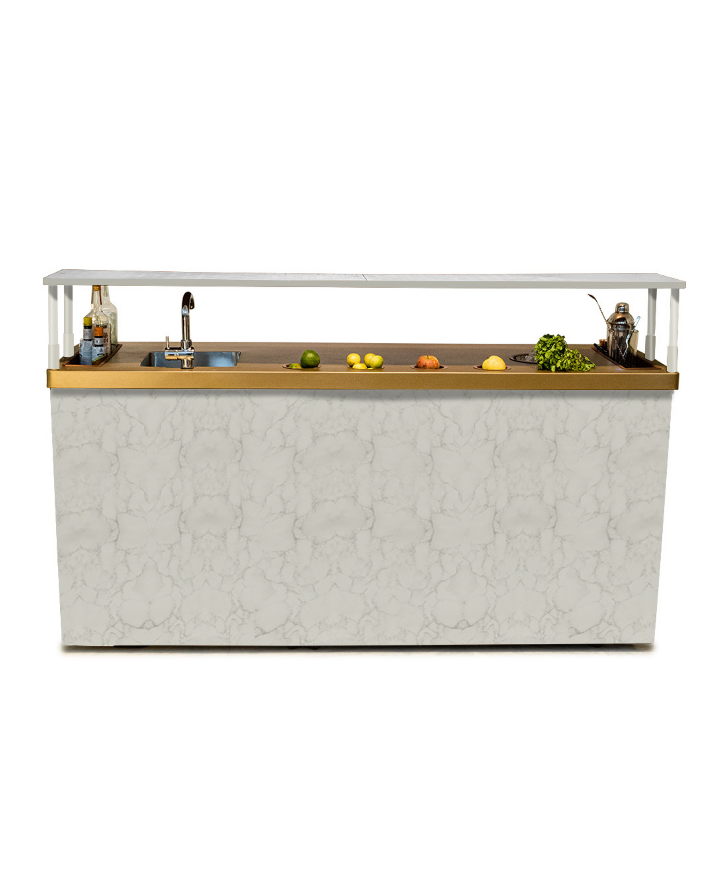 Double Model X Home Bar,  Satvario Marble Finish