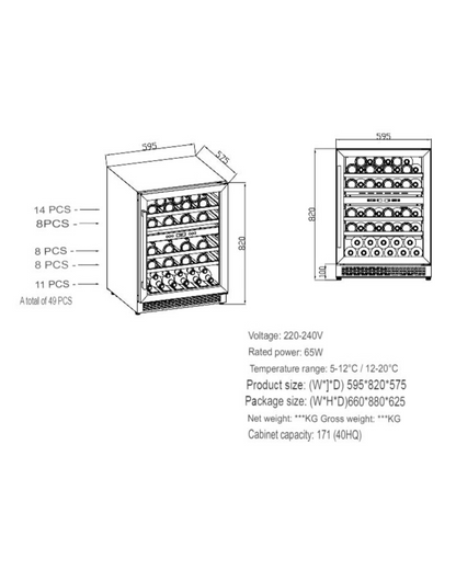 Wine Chiller, 49 bottles