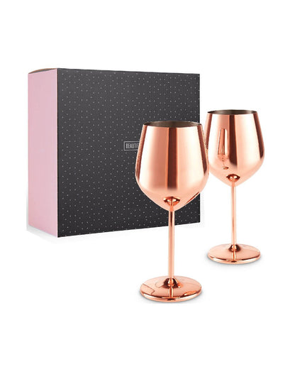 Rose Gold Red Wine Glass