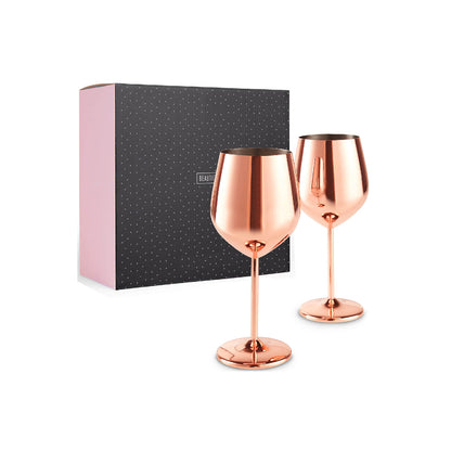 Rose Gold Red Wine Glass