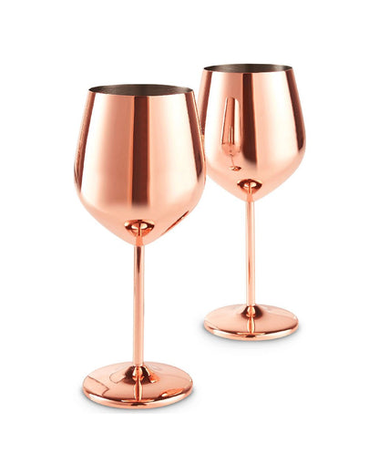 Rose Gold Red Wine Glass