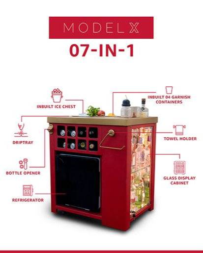 Model X Ruby Red Leather Wrap Bar