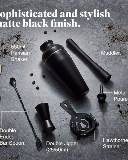 Parisian Matte Black Cocktail Set