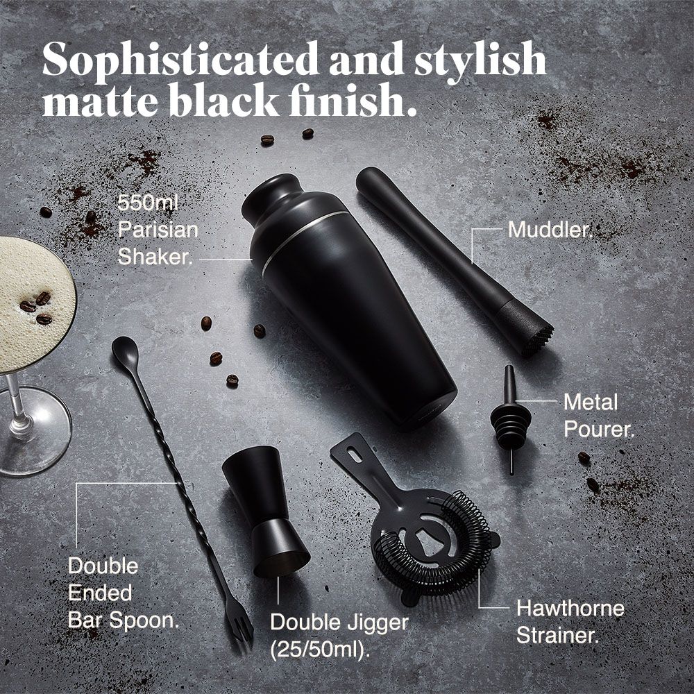 Parisian Matte Black Cocktail Set