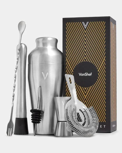 Parisian Cocktail Shaker Set, Silver