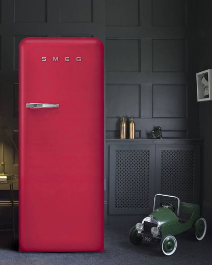 Free Standing Refrigerator- 50’s Style, Matte Ruby Red