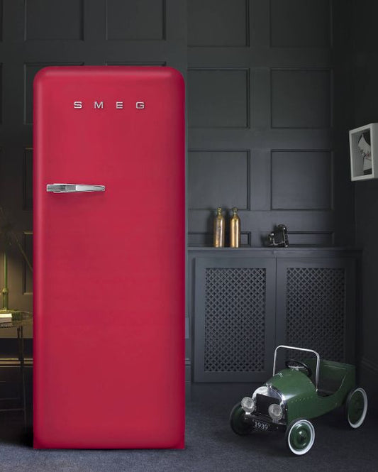 Free Standing Refrigerator- 50’s Style, Matte Ruby Red