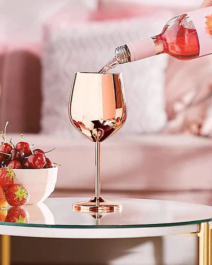 Rose Gold Red Wine Glass