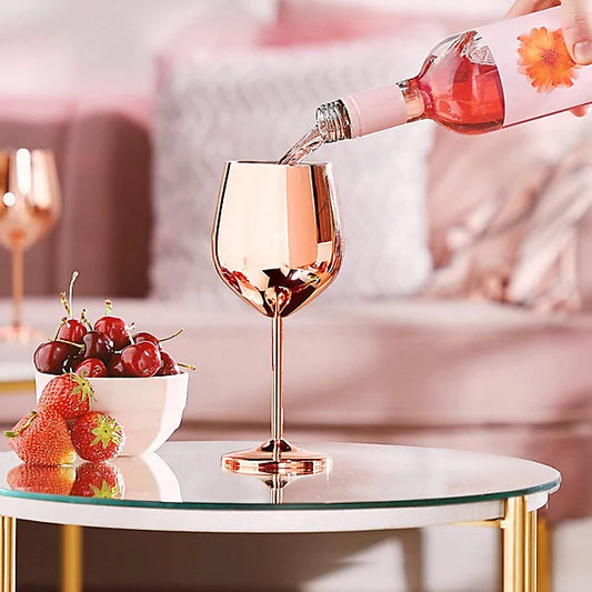 Rose Gold Red Wine Glass