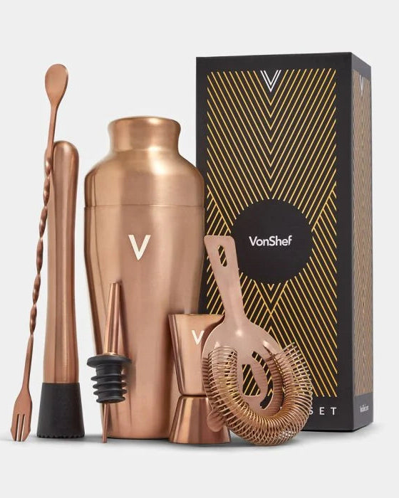 Parisian Cocktail Set, Brushed Copper