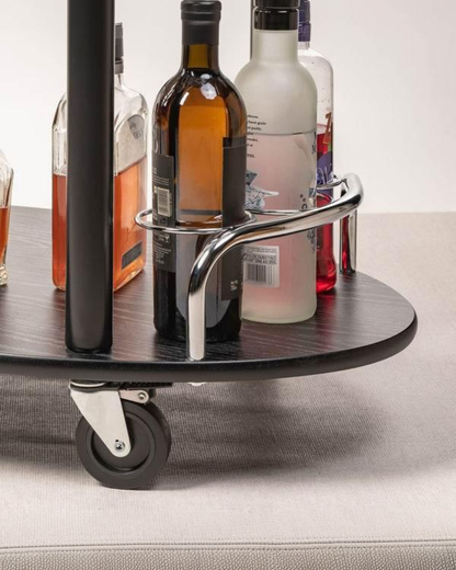 Wooden Trolley With Metal Frame, Black