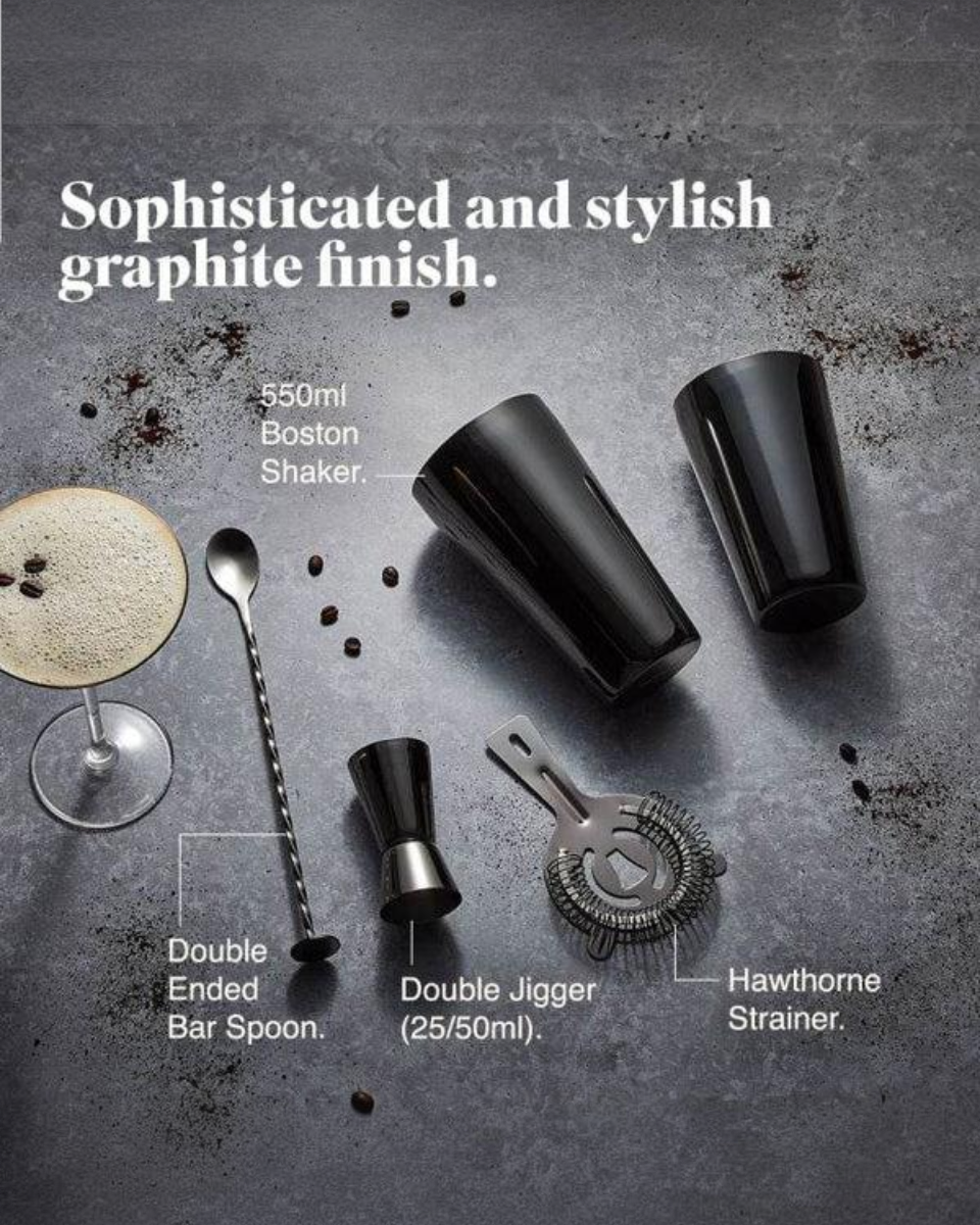 Boston Cocktail Shaker, Brushed Graphite