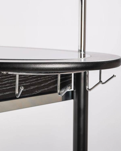 Wooden Trolley With Metal Frame, Black