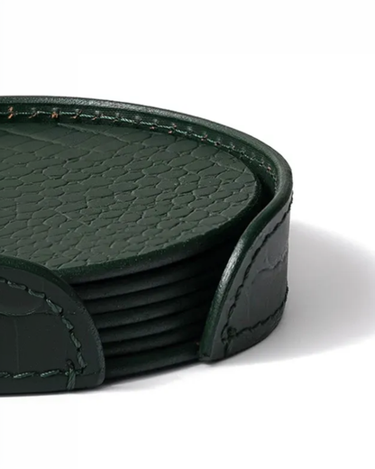 Sterling Round Coaster, Olive Green