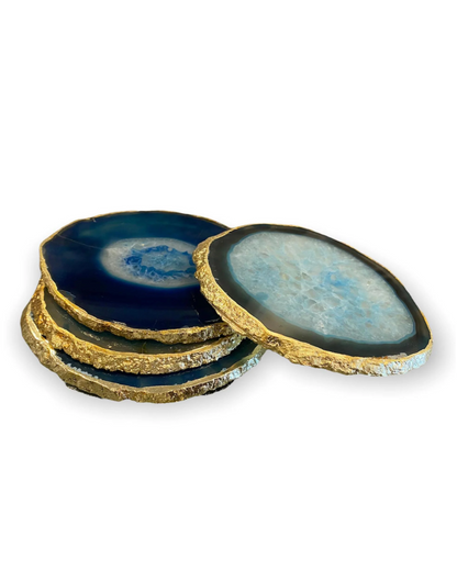 Agate Coasters, Blue