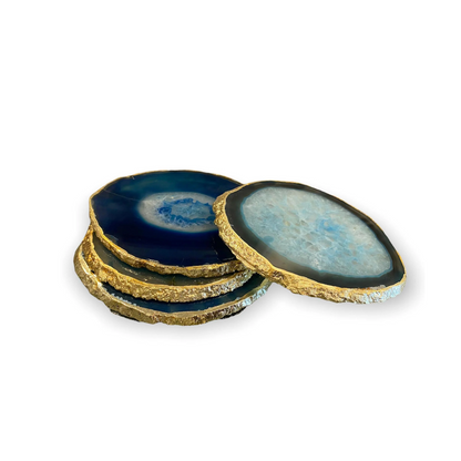 Agate Coasters, Blue