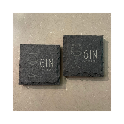 Engraved Slate Coaster, Gin