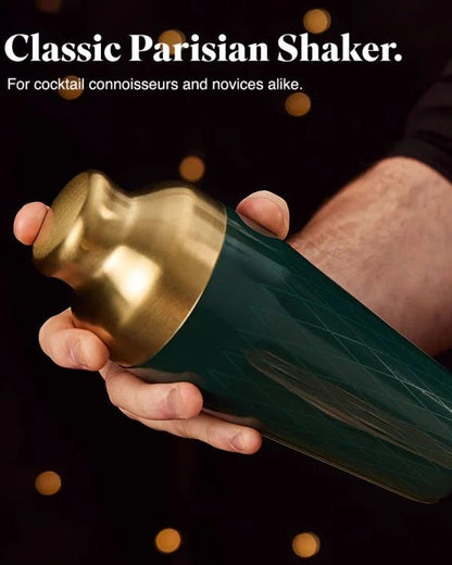 Parisian Cocktail Shaker Set, Green & Gold