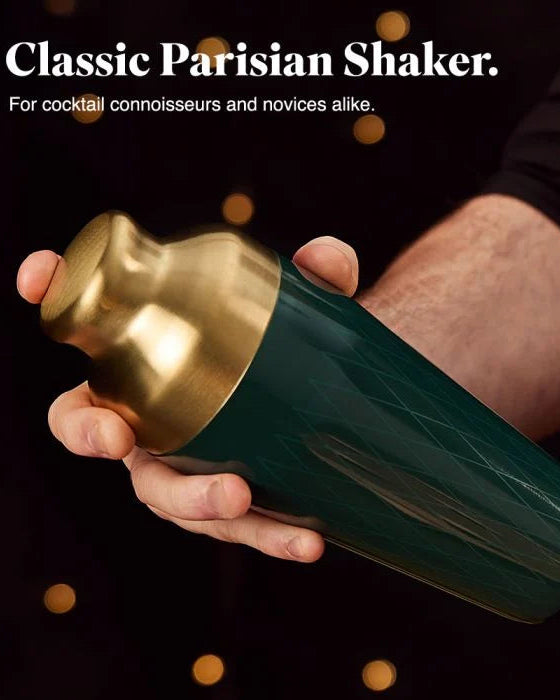 Parisian Cocktail Shaker Set, Green & Gold