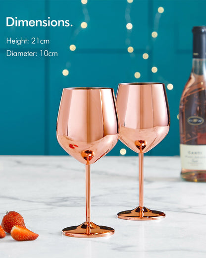 Rose Gold Red Wine Glass
