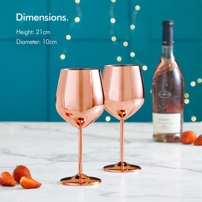 Rose Gold Red Wine Glass