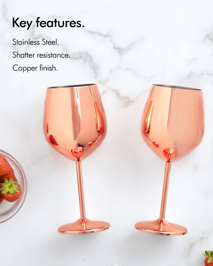 Rose Gold Red Wine Glass