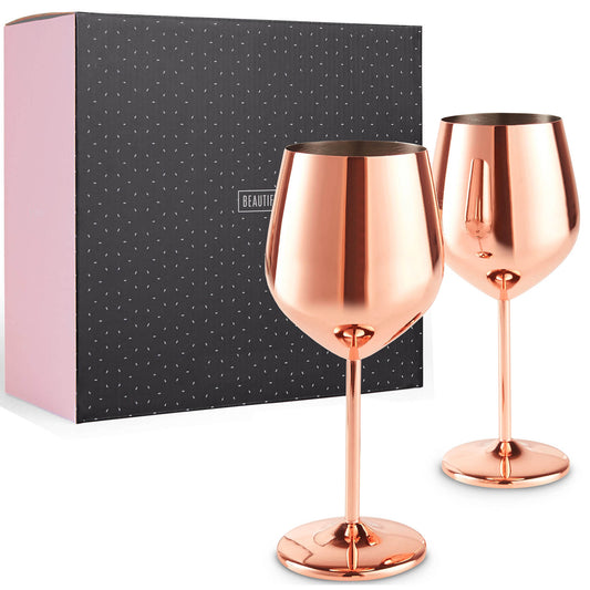 Rose Gold Red Wine Glass, Set of 2