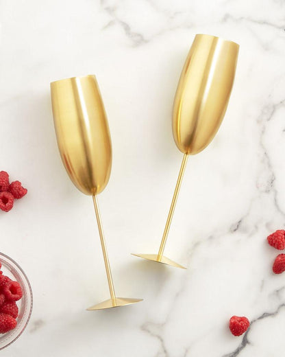 Brushed Gold Champagne Glass