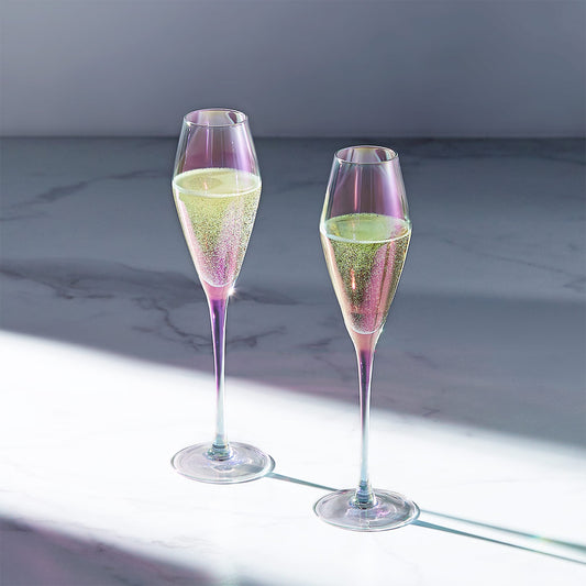 Iridescent Champagne Glass, Set of 2
