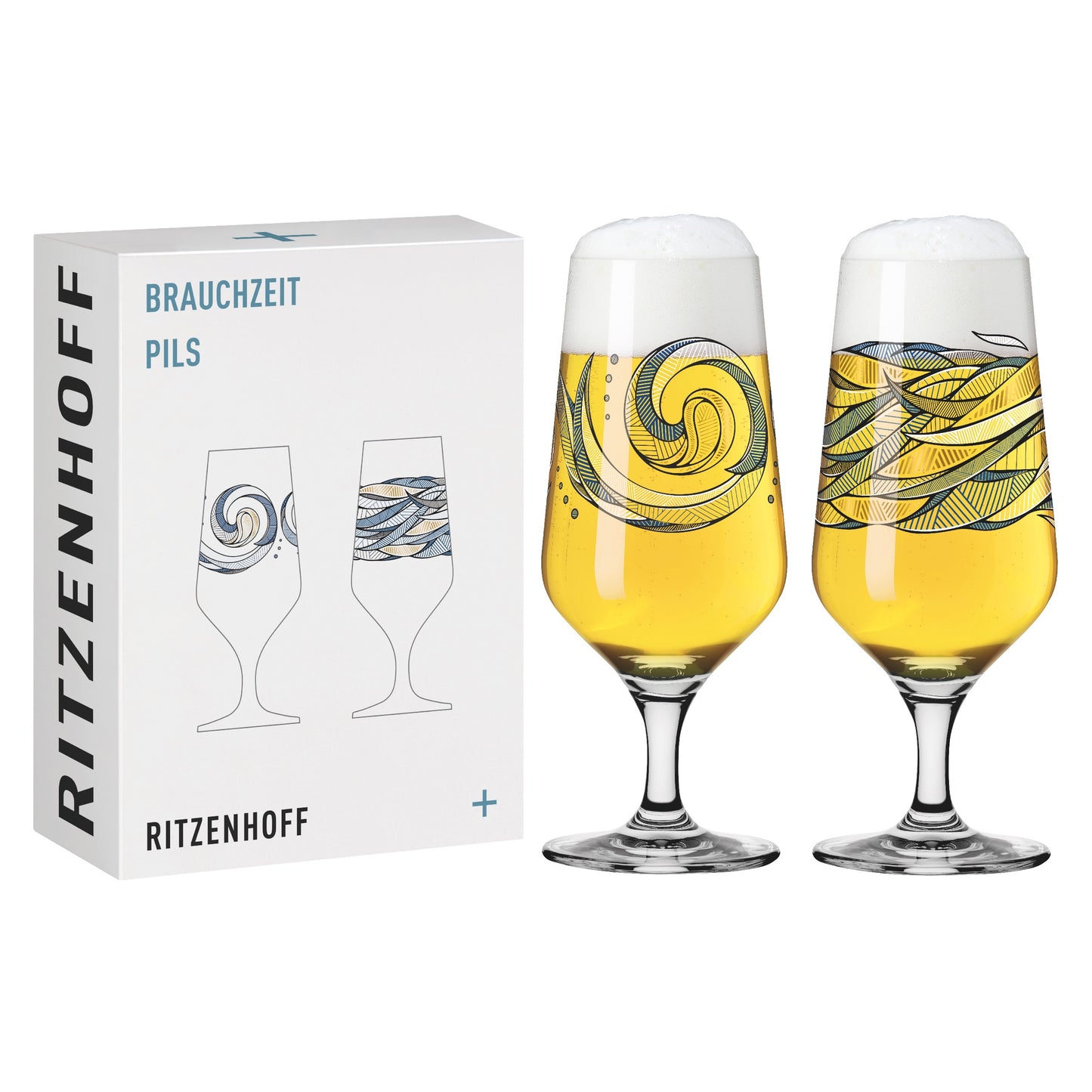 Brauchzeit Pilsner #2, Beer Glass, Set of 2