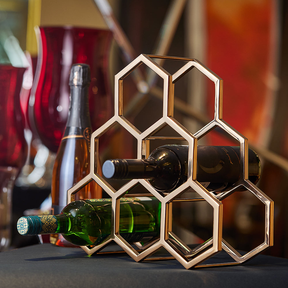 Honeycomb Wine Rack, Bronze
