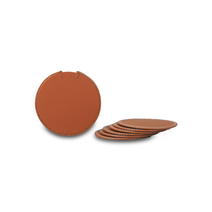 Modella Round Coasters, Cognac