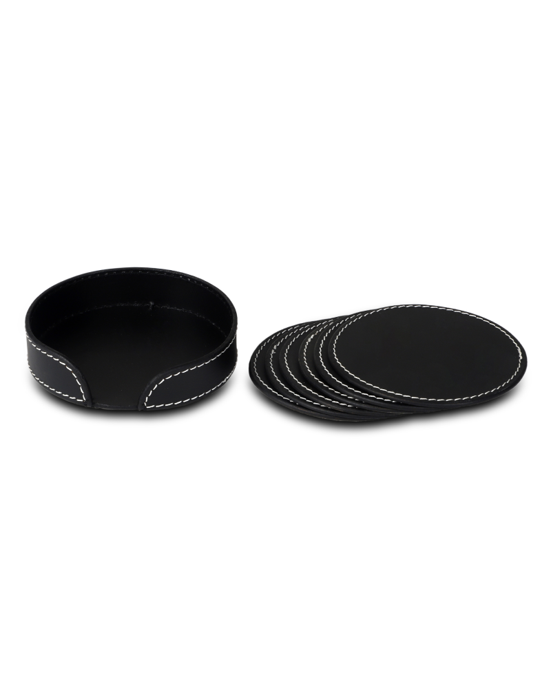 Modella Round Coasters, Black