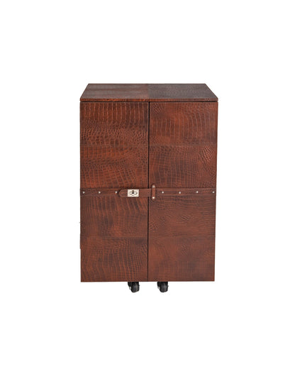 Front Open Bar in Genuine Leather, Tan