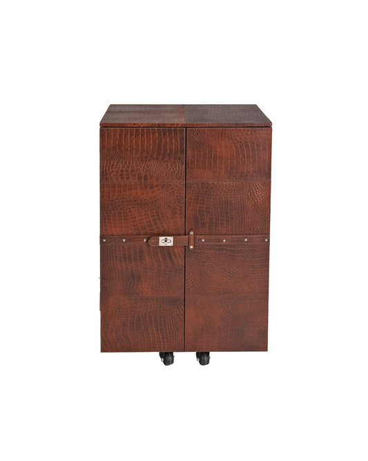 Front Open Bar in Genuine Leather, Tan