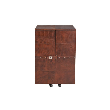 Front Open Bar in Genuine Leather, Tan