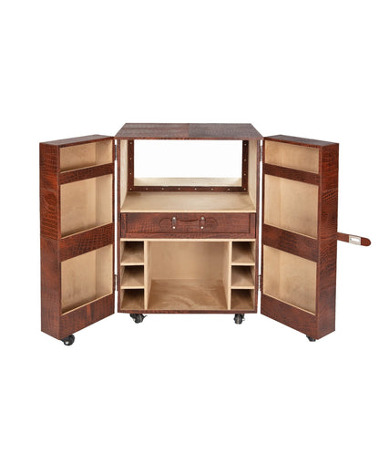 Front Open Bar in Genuine Leather, Tan