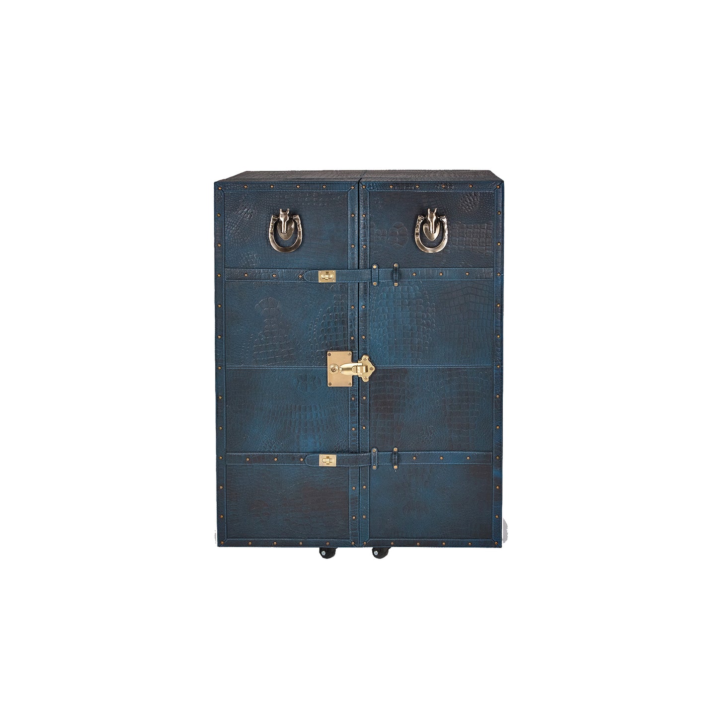 Mandalay Top Open Leather Bar, Blue
