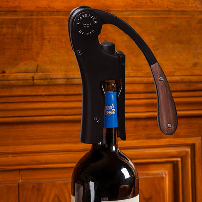 Oeno Motion Wood & Black Vertical Lever Corkscrew